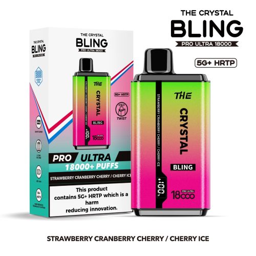 The Crystal Bling Pro Ultra 18000 Disposable Vape Box of 5 - Vapour VapeThe Crystal Bling