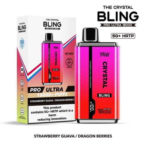 The Crystal Bling Pro Ultra 18000 Disposable Vape Box of 5 - Vapour VapeThe Crystal Bling