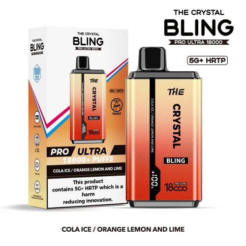 The Crystal Bling Pro Ultra 18000 Disposable Vape Box of 5 - Vapour VapeThe Crystal Bling