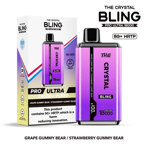 The Crystal Bling Pro Ultra 18000 Disposable Vape Box of 5 - Vapour VapeThe Crystal Bling