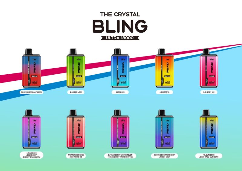 the crystal bling ultra twist 18000 disposable vape box of 10 709654